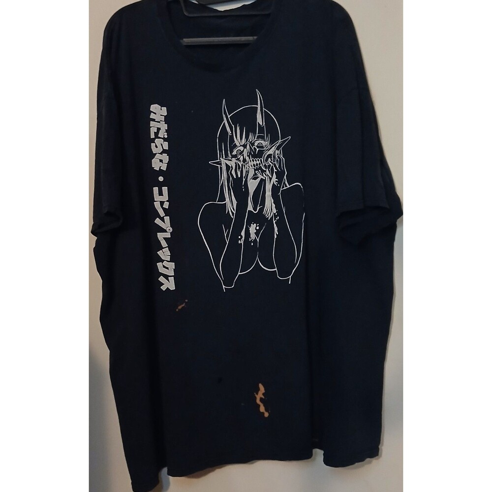 Lewd Complex Possessed Unrest Graphic T-Shirt Men's 3XL Black Anime Goth Tee
